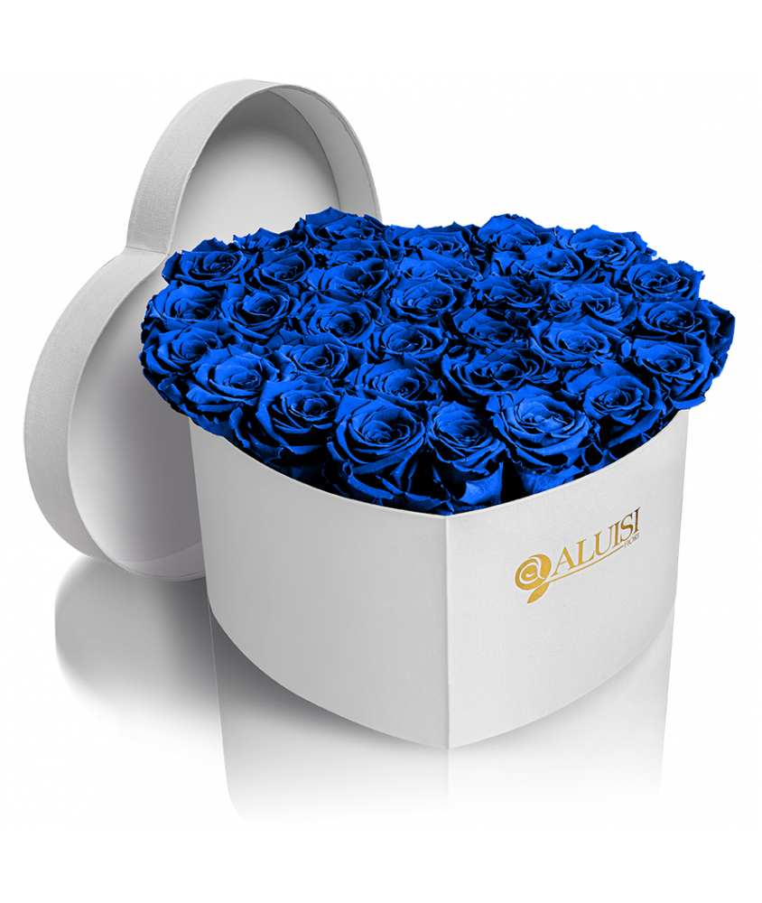 Box Cuore Rose Blu Stabilizzate