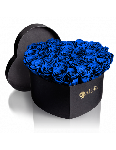 Box Cuore di Rose Blu Stabilizzate