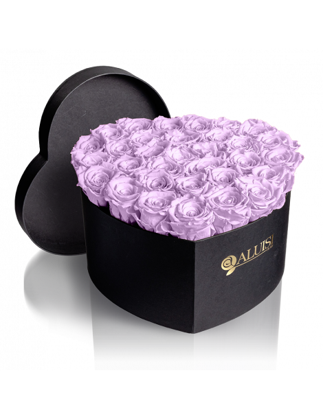 Box Cuore di Rose Viola Stabilizzate