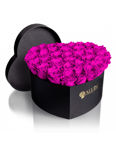 Box Cuore di Rose Fucsia Stabilizzate