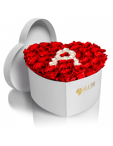 Cuore di Rose Rosse Stabilizzate Personalizzabile