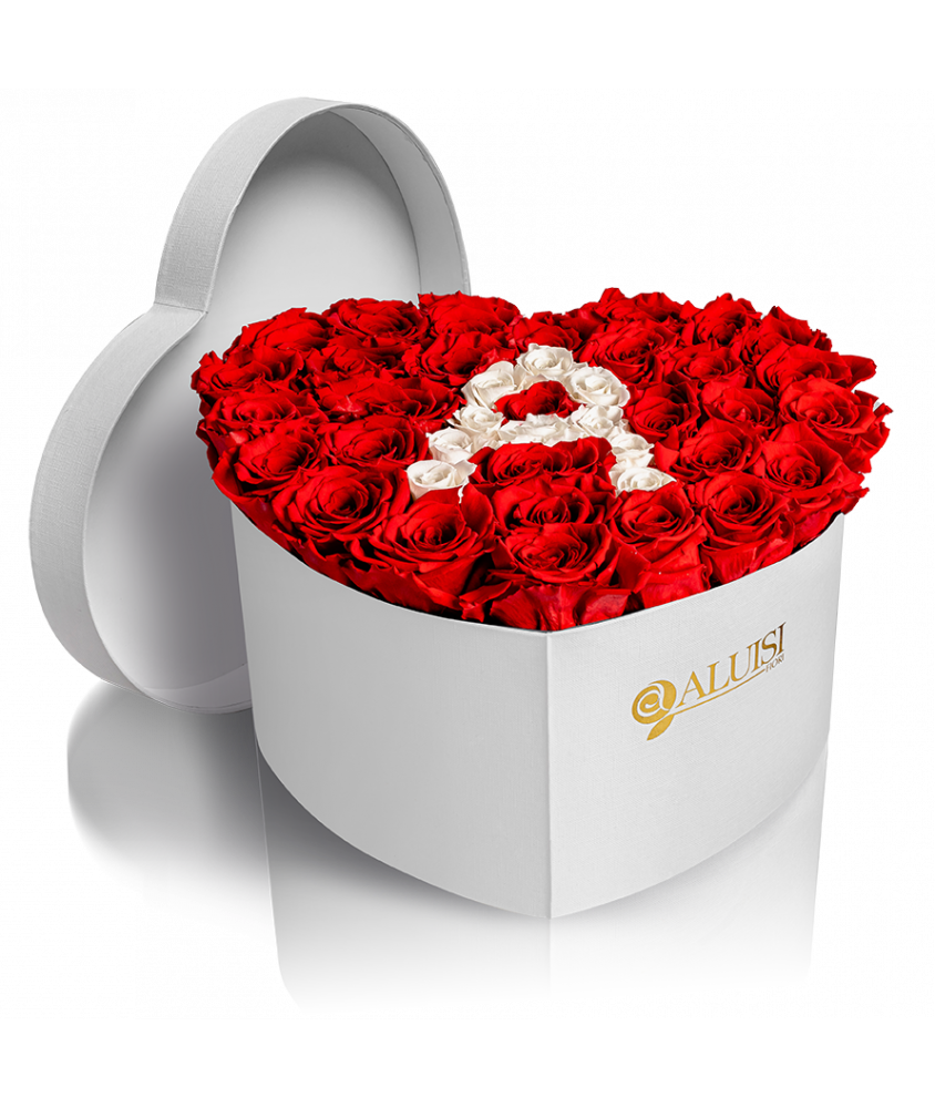 Cuore di Rose Rosse Stabilizzate Personalizzabile