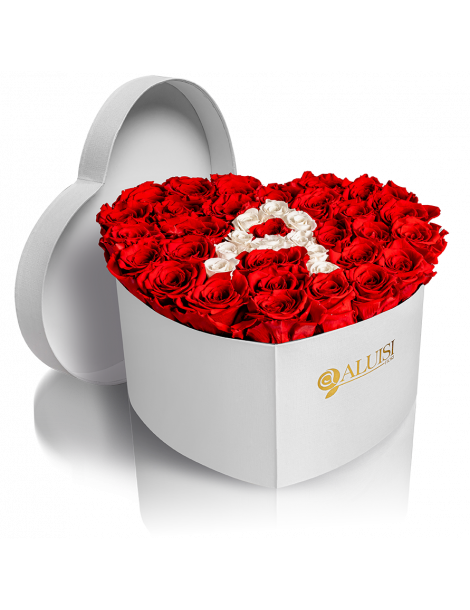 Cuore di Rose Rosse Stabilizzate Personalizzabile