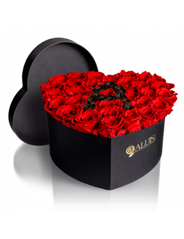 Cuore di Rose Rosse Stabilizzate Personalizzabile