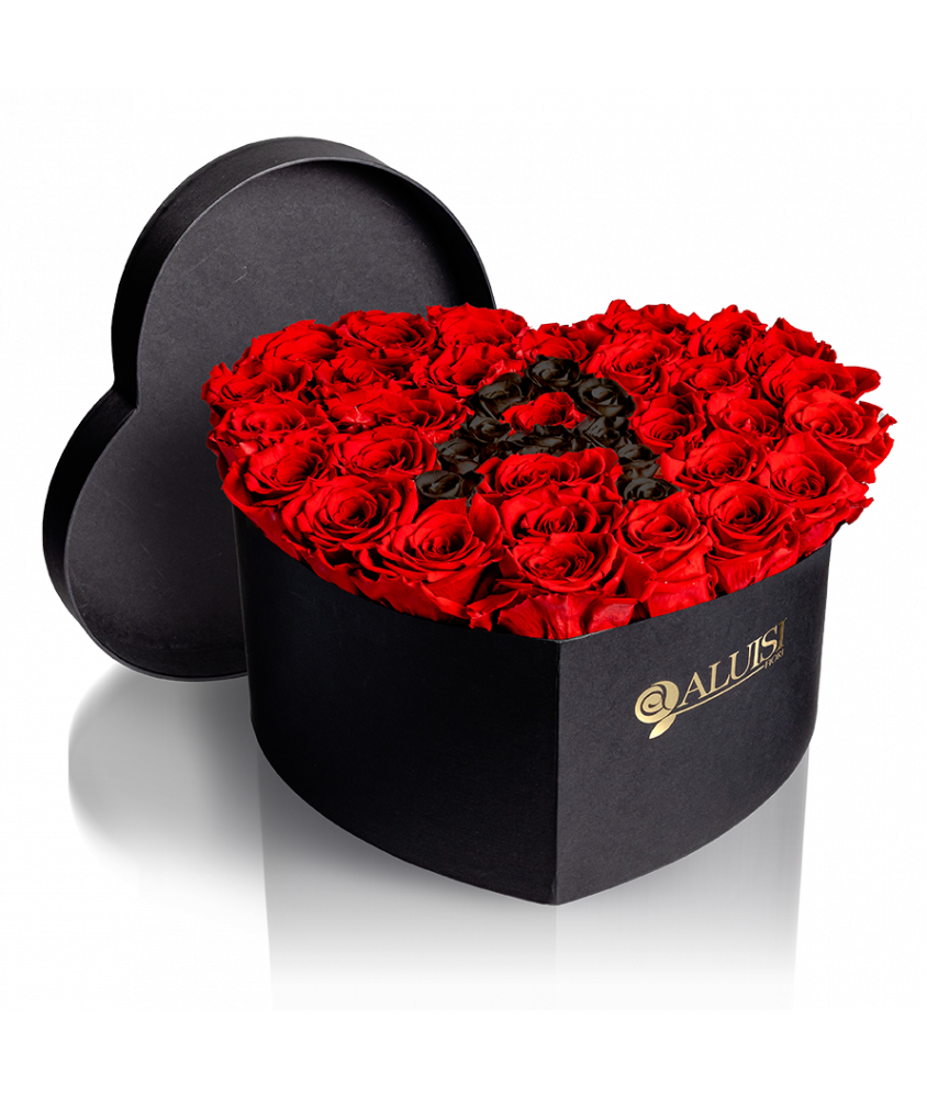 Cuore di Rose Rosse Stabilizzate Personalizzabile