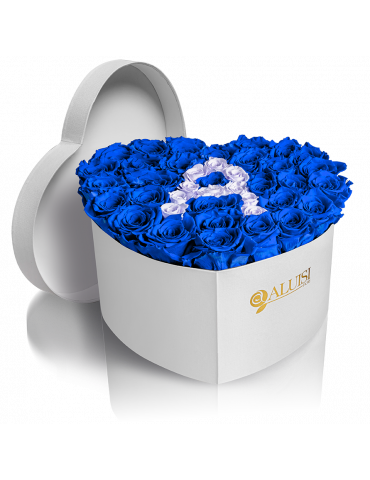 Cuore Rose Blu Stabilizzate Personalizzabile