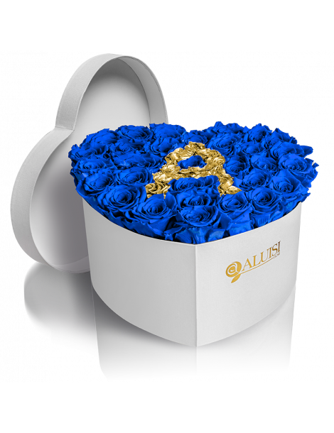 Cuore Rose Blu Stabilizzate Personalizzabile