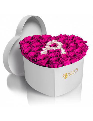 Cuore Rose Fucsia Stabilizzate Personalizzabile