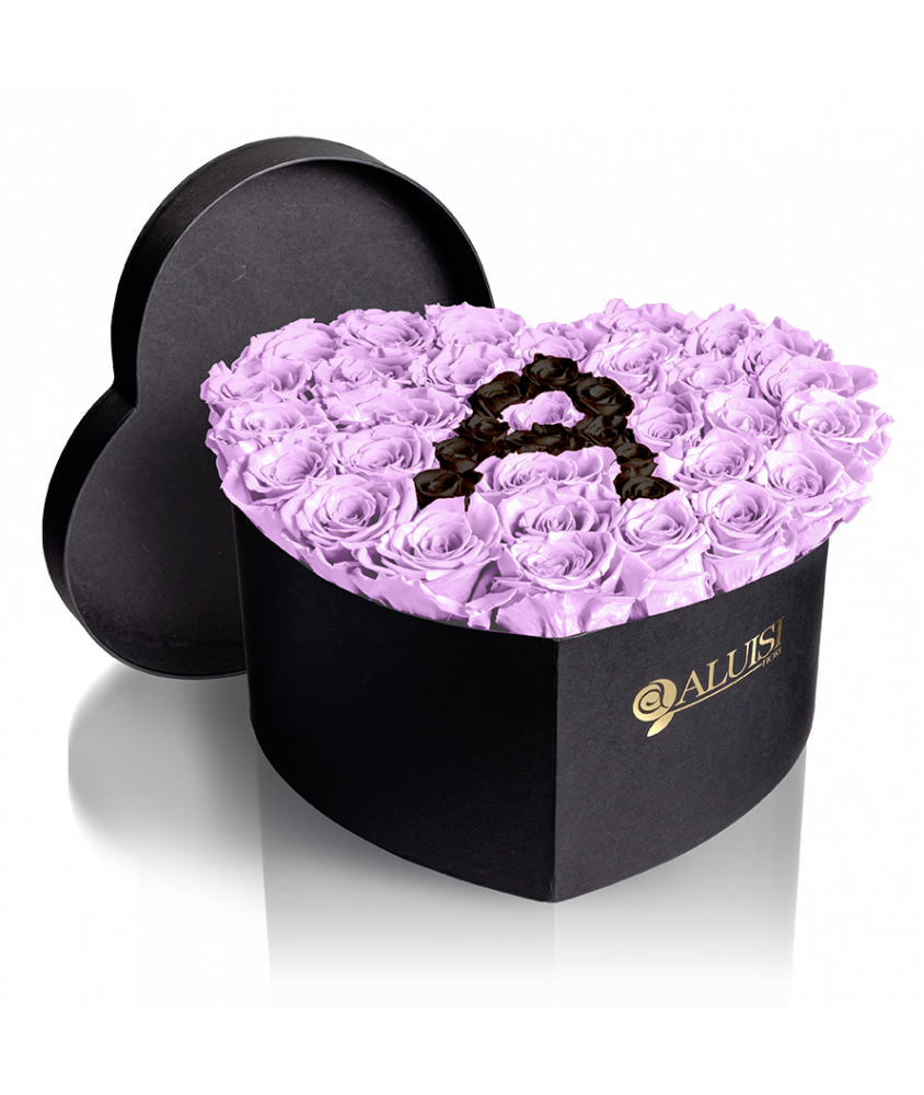 Cuore Rose Viola Stabilizzate Personalizzabile