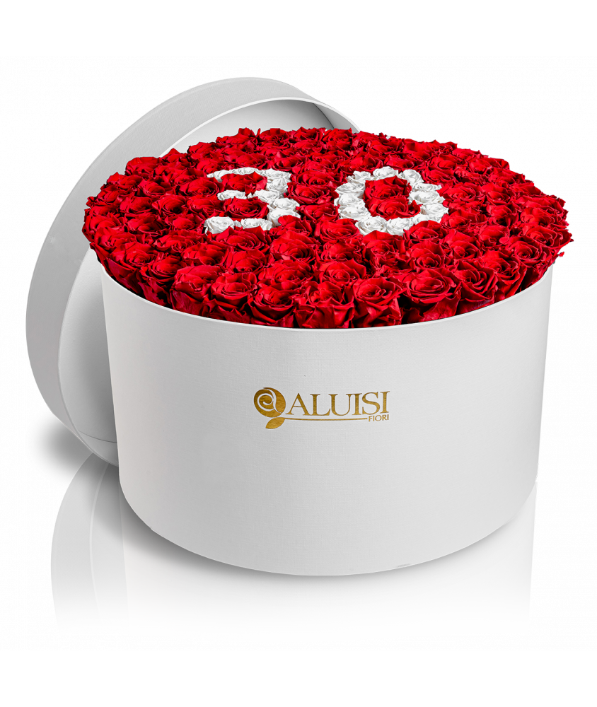 100 Rose Rosse Stabilizzate Flower Box Personalizzabile