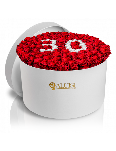 100 Rose Rosse Stabilizzate Flower Box Personalizzabile