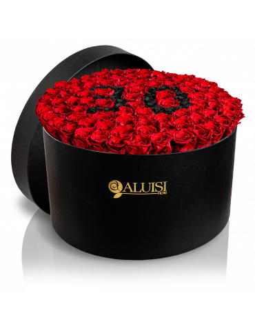 100 Rose Rosse Stabilizzate Flower Box Personalizzabile