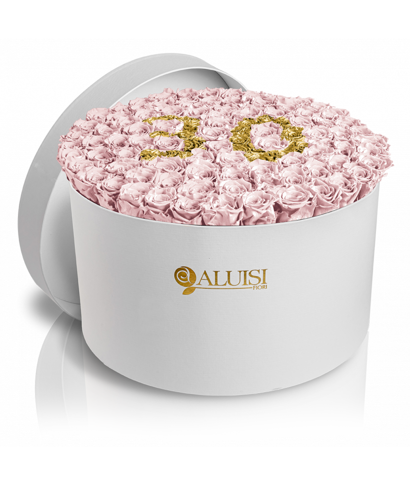 100 Rose Rosa Stabilizzate Flower Box Personalizzabile