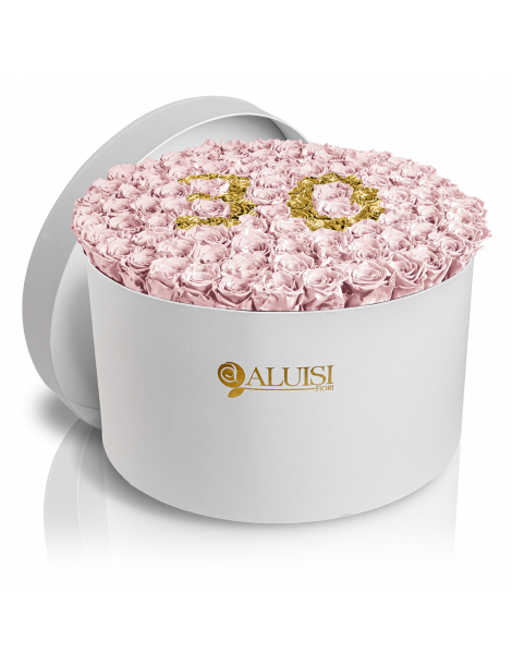 100 Rose Rosa Stabilizzate Flower Box Personalizzabile