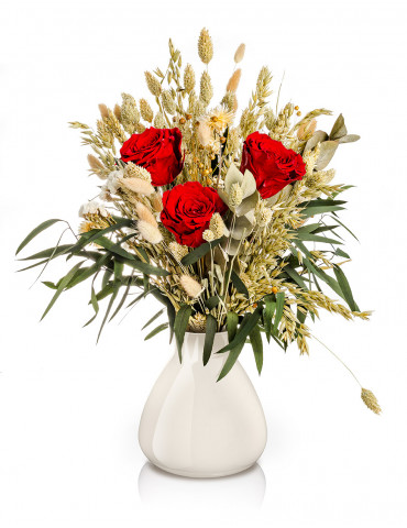 Bouquet Di Fiori Stabilizzati - Rose Rosse