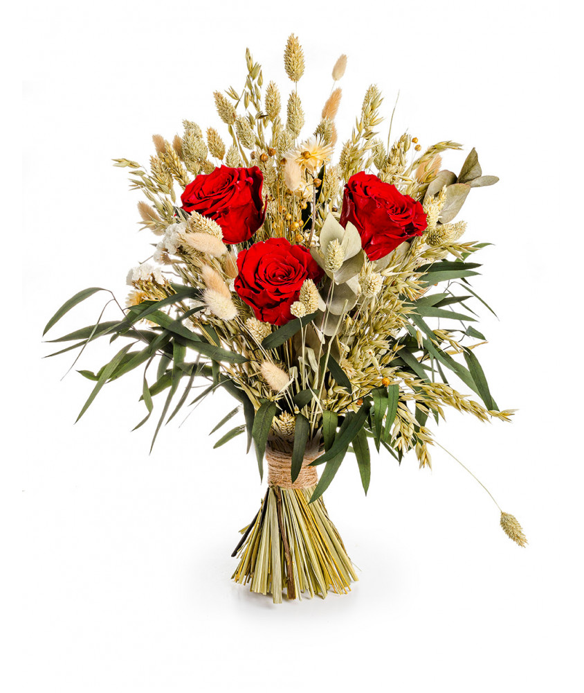 Bouquet Di Fiori Stabilizzati - Rose Rosse