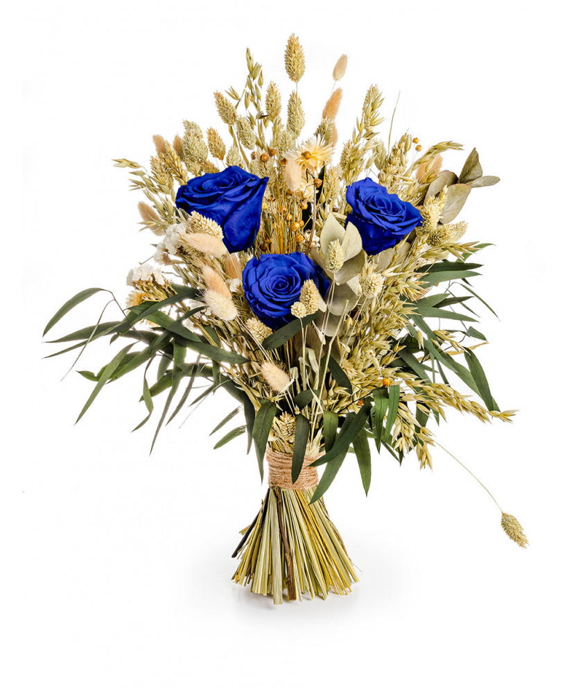 Bouquet Di Fiori Stabilizzati - Rose Blu