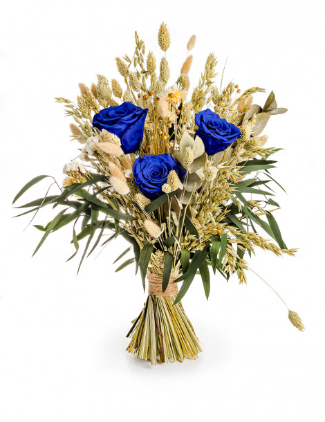 Bouquet Di Fiori Stabilizzati - Rose Blu