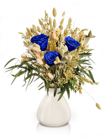 Bouquet Di Fiori Stabilizzati - Rose Blu