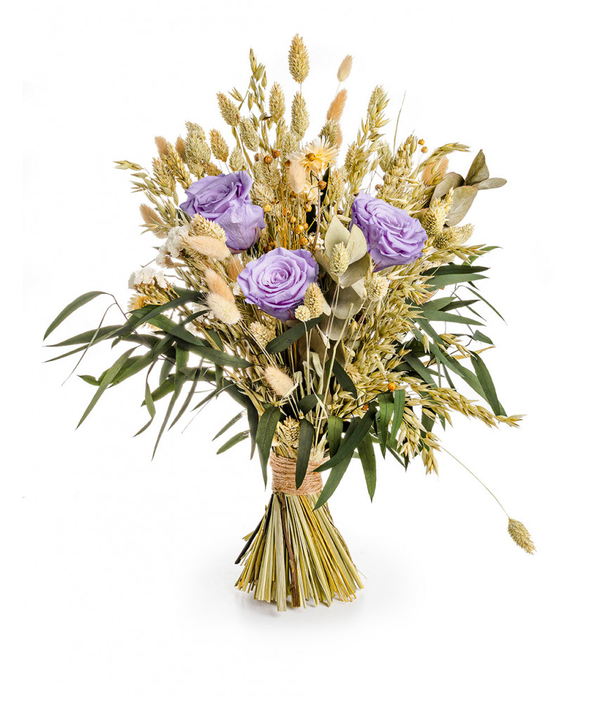 Bouquet Di Fiori Stabilizzati - Rose Viola