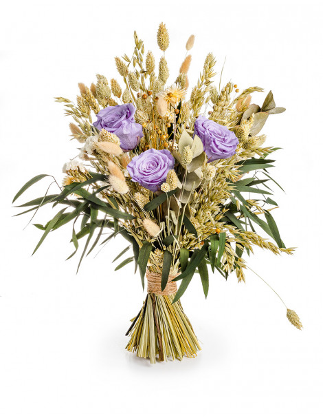 Bouquet Di Fiori Stabilizzati - Rose Viola