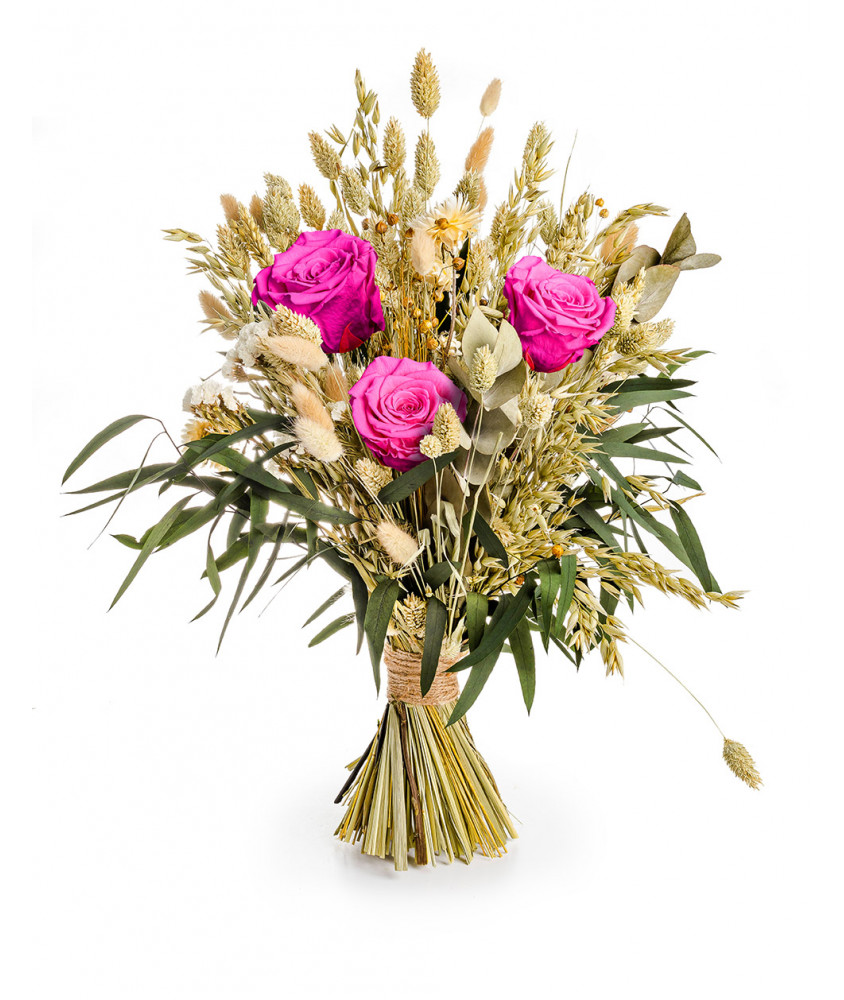 Bouquet Di Fiori Stabilizzati - Rose Fucsia