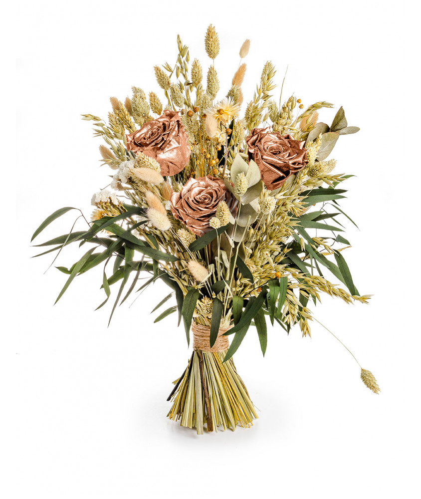 Bouquet Di Fiori Stabilizzati - Rose Rame