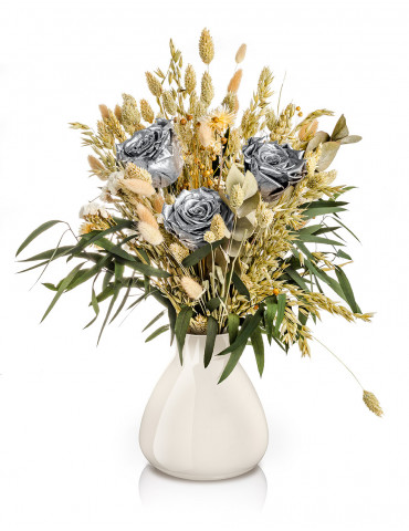 Bouquet Di Fiori Stabilizzati - Rose Argento