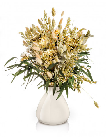 Bouquet Di Fiori Stabilizzati - Rose Oro