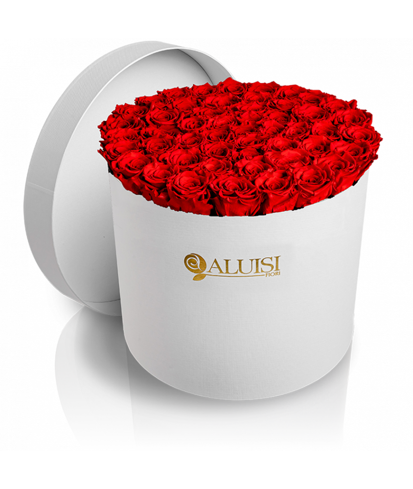 50 Rose Rosse Stabilizzate