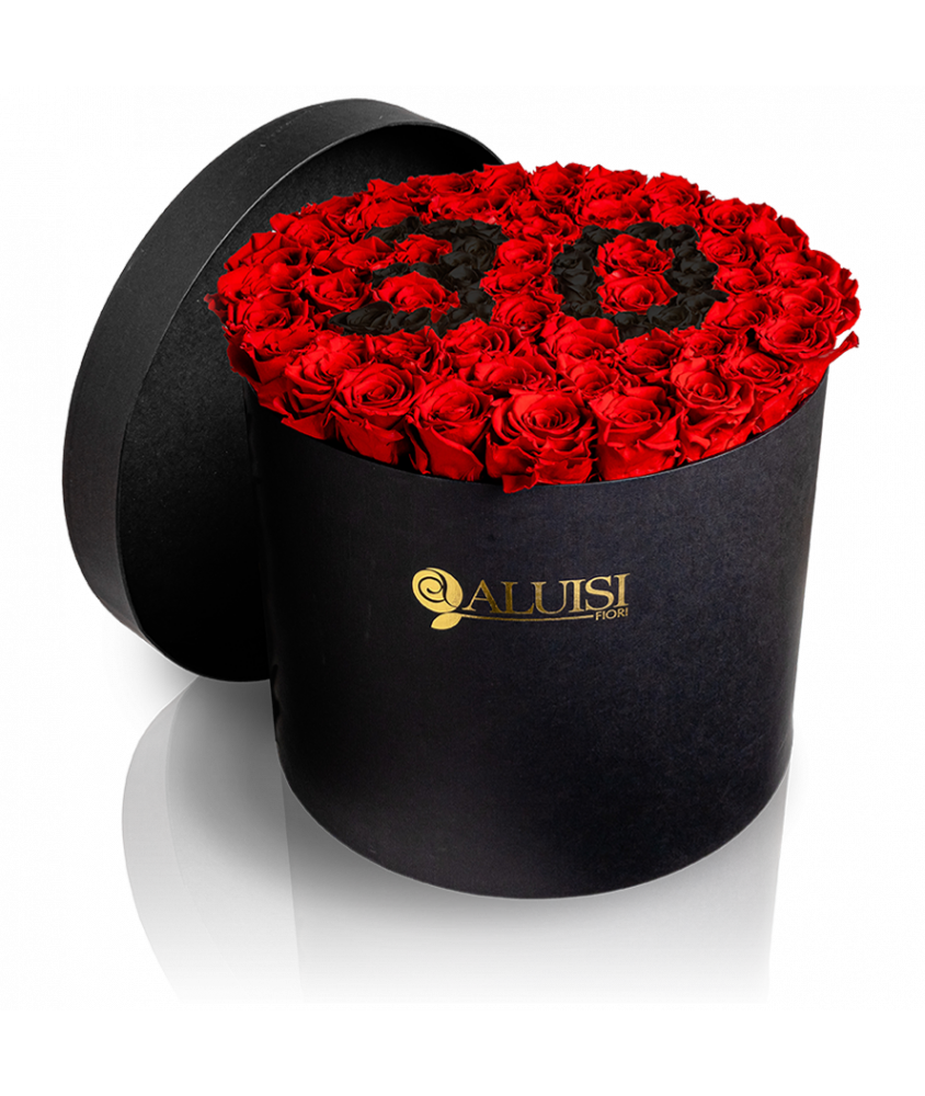 50 Rose Rosse Stabilizzate Flower Box Personalizzabile