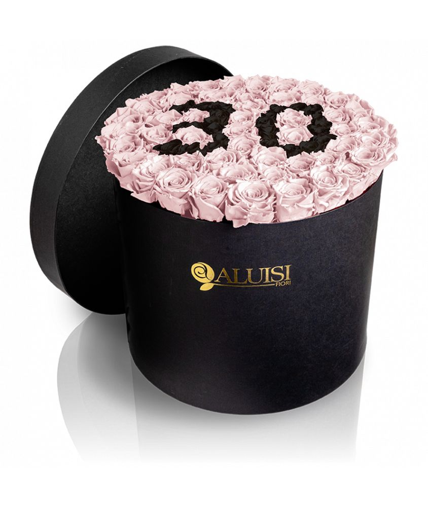 50 Rose Rosa Stabilizzate Flower Box Personalizzabile